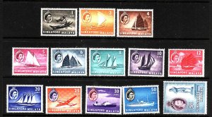 Definitive short set to $1-unused-hinged-Singapore-Sc#28-40-