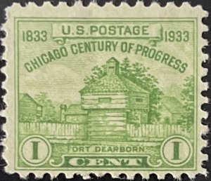 Scott #728 1933 1¢ Century of Progress Fort Dearborn MNH OG