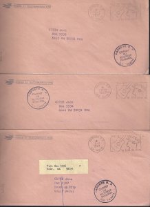 TAHITI 1970's THREE OFFICIAL POSTES ET TELECOMMUNICATION COVERS PAPEETE RP ADVER