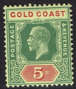 GOD COAST 1921 KGV 5/- WMK MULTI SCRIPT CA