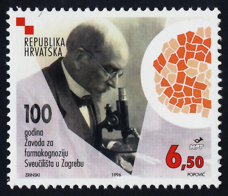 Croatia 290 MNH Institute for Pharmacognosy, Science, Microscope