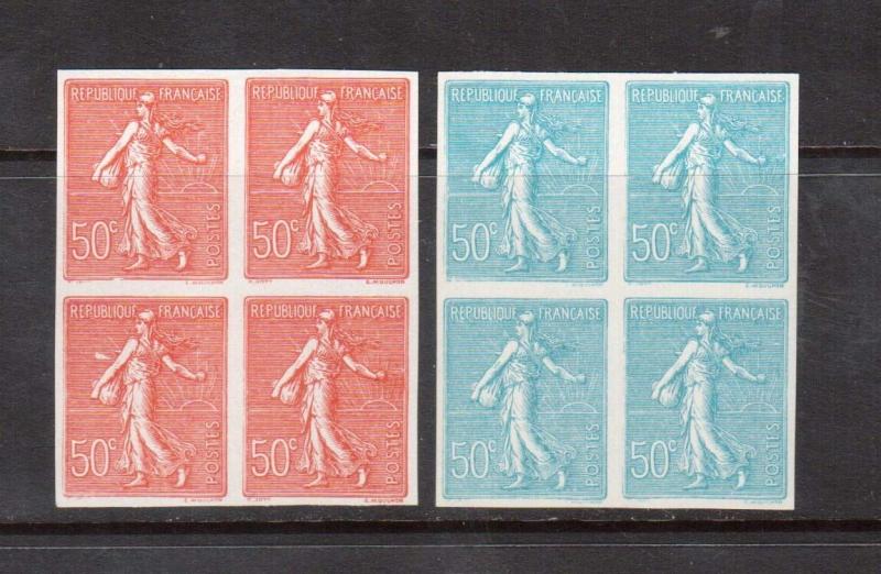 France #146b #147a XF Mint Imperf Blocks Without Gum