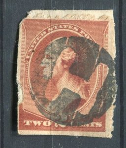 USA; 1870s early classic Washington issue used shade of 2c. + Postmark