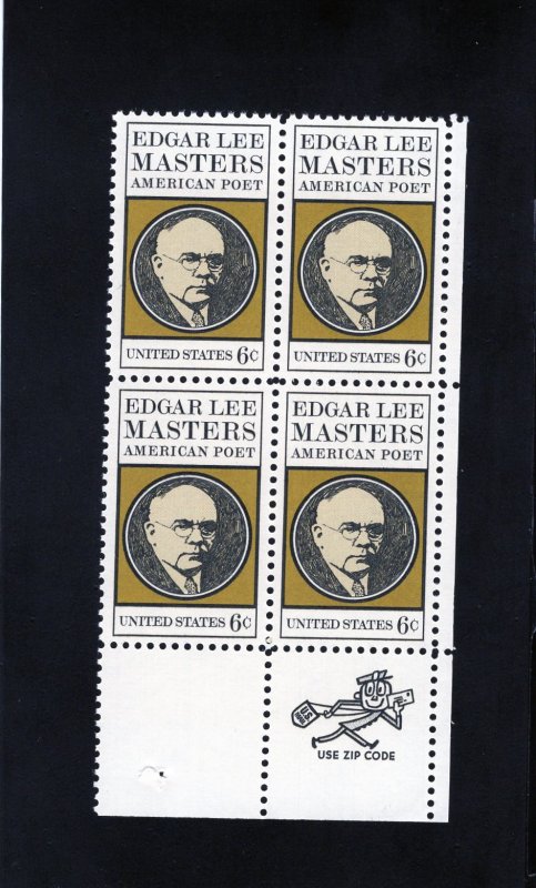 1405 Edgar Masters, MNH LR-ZIP blk/4