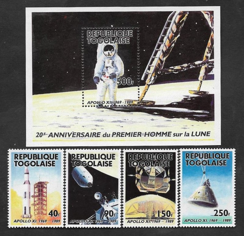 SE)1989 TOGO COMPLETE SPACE SERIES, 20TH ANNIVERSARY OF MAN'S ARRIVAL ON...