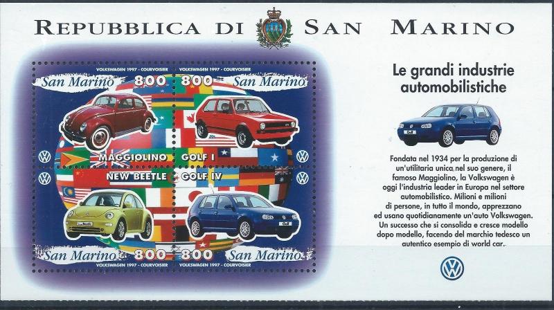 SAN MARINO 1997 SG MS1643 60th Anniv of Volkswagen Car Mini Sheet Mint MNH