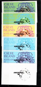 Calve Island (Scotland) 1986 MNH 2 pounds AMERIPEX OVERPRINT BLACK PROOFS