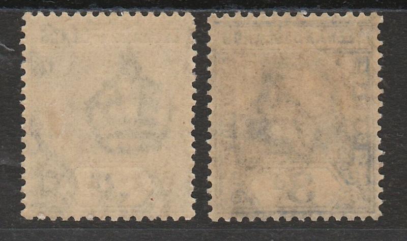 LEEWARD ISLANDS 1921 KGV 21/2D BOTH SHADES WMK MULTI SCRIPT CA