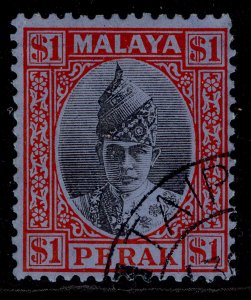 MALAYSIA - Perak GVI SG119, $1 black & red/blue, FINE USED. Cat £45.