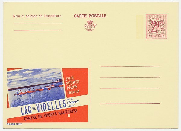 Publibel - Postal stationery Belgium 1968 water sports - Rowing - Canoeing