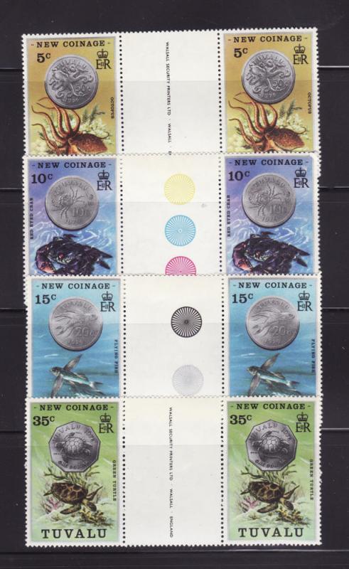 Tuvalu 19-22 Gutter Pairs Set MNH Marine Life (E)