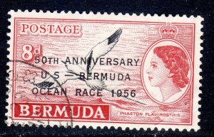 BERMUDA -  1956- SG 154-  -8d    value  - Used   