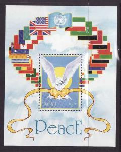 Palau-Sc#292-unused NH Bird of Peace sheet-Flags-Canadiana-