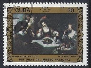 CUBA Sc# 2912  MUSEUM PAINTINGS  30c  1986  used cto