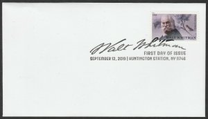 US 5414 Literary Arts Walt Whitman BWP FDC 2019