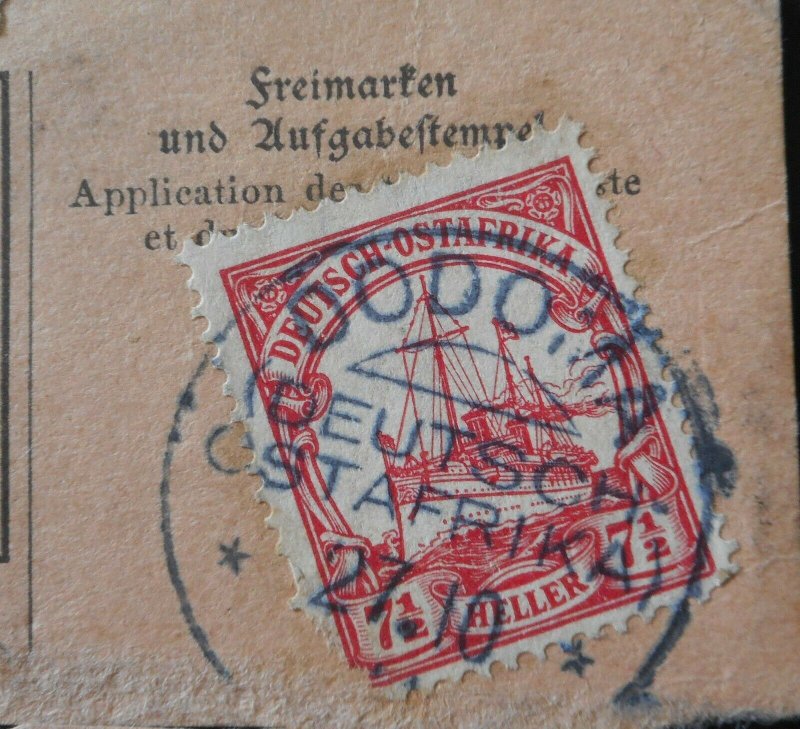 German East Africa 1905 Seven and a Half Heller with DODOMA postmark