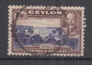 CEYLON, 1935 KGV 1r. Trincomalee, used.