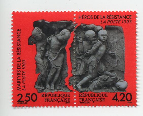 France-Scott's # 2365a Martyrs and Heroes of Resistance-M NH-Pair