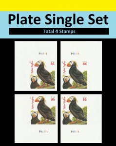 US 4737b Tufted Puffins 86c imperf NDC plate single set 4 (orange Year) MNH 2013