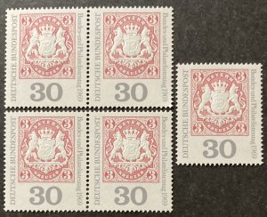 Germany 1969 #1008, German Philatelists, Wholesale Lot of 5, MNH, CV $2
