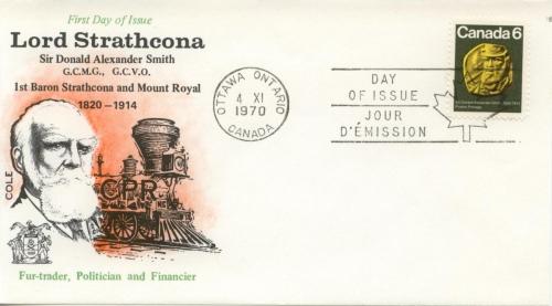 1970 Canada Sir Donald Alexander Smith 531 Cole FDC 