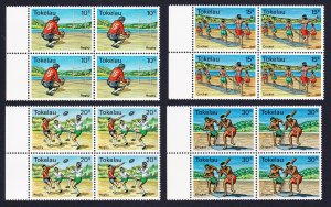 Tokelau Local Sports 4v Blocks of 4 with left selvage 1979 MNH SC#69-72