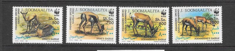 SOMALIA #607-10 GAZELLES WWF MNH