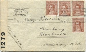 1939 (23 Aug) Argentina cover to Germany  censored in London