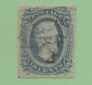 Confederate States #11 used Light cancel nice color 4 Margins