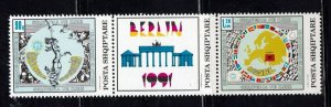 Albania stamps #2403a, MH, pair with label,  CV $3.50