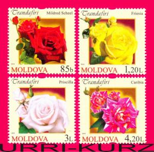 MOLDOVA 2012 Nature Flora Flowers Roses 4v Sc761-764 Mi805-808 MNH