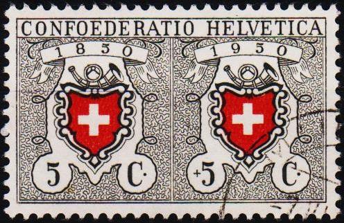 Switzerland. 1950 5c+5c S.G.522  Fine Used