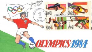 C101/104 28c OLYMPICS 1983 - Bernard Goldberg hand painted cachet