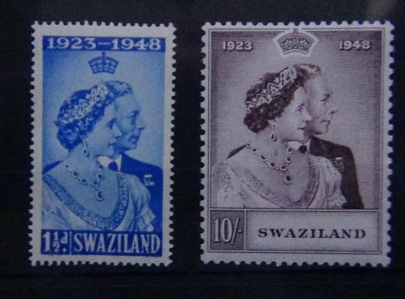 Swaziland 1948 Royal Argenté Mariage ensemble MNH