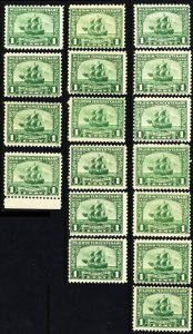 548, Mint NH F-VF 1¢ WHOLESALE 17 Stamps CV $170.00 * Stuart Katz