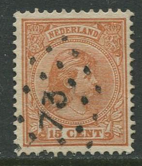 Netherland - Scott 45a- Princess Wilhelmina -1891 - Used - Single 15c stamp