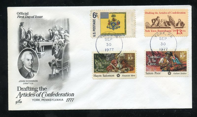 US 1726 Articles of Confederation UA ArtCraft cachet FDC Combo