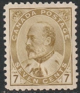 Canada 1903 Sc 92d/iii MH* straw streaky gum