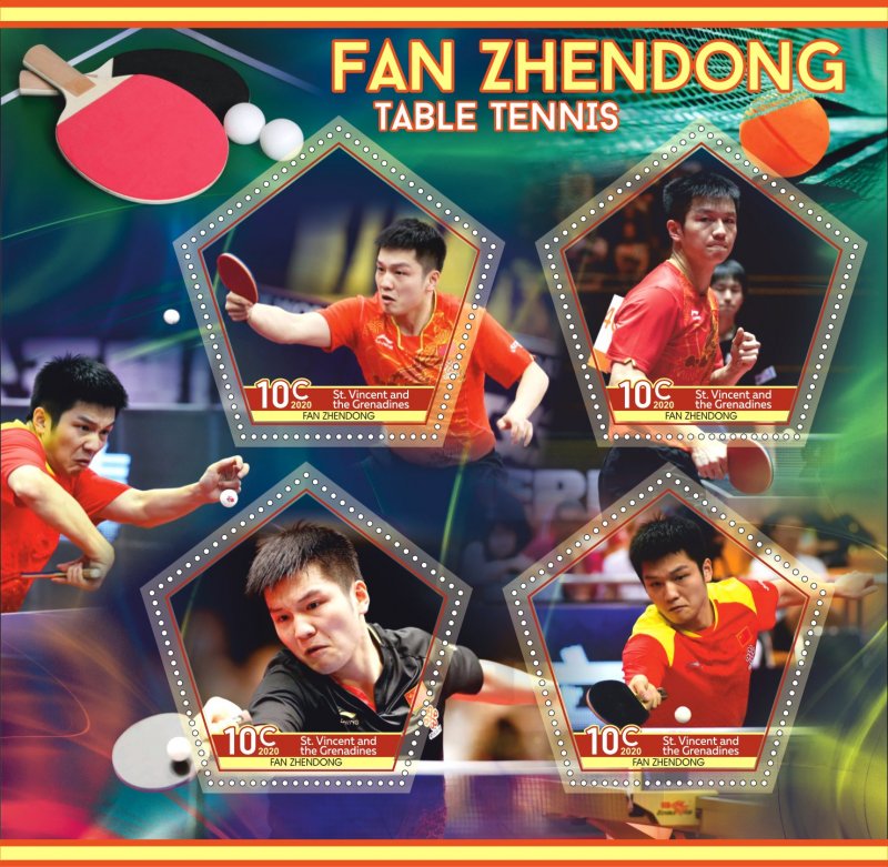 Stamps.Sports. Table Tennis 2020 year, 1+1 sheets  perforated  NEW