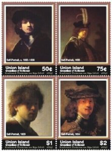 Union Island 2006 - Rembrandt / Artist Set of 4 stamps MNH