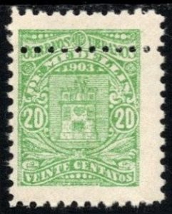 1903 Colombia Local Post City of Medellin 20 Centavos Unused Extra Perforations