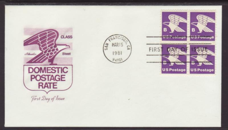 US 1818 B Eagle B/4 Artmaster U/A FDC