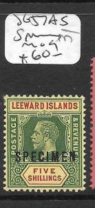 LEEWARD ISLANDS  (PP0710B) KGV 5/-  SG 57A S SPECIMEN  MOG