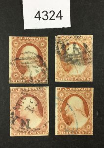 MOMEN: US STAMPS  #11  GROUP USED LOT #4324