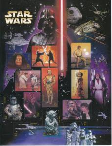 Scott 4143 Star Wars Pane of 15 MNH stamps