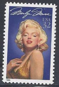 Catalog # 2967 Single  Stamp Marilyn Monroe Legends of Hollywood Actress Movies