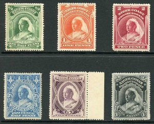 Niger Coast SG51/2 1894 Set of 6 no wmk Mint (Hinge remainders) Cat 120 pounds