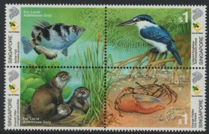 SINGAPORE - 2000 - Wetland Wildlife - Perf 4v Set -Mint Never Hinged