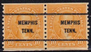 Precancel - Memphis, TN PSS 603-61 Coil Pair - No Gum