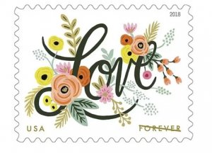 2018 Love Flourishes  Forever stamps 5 sheets total 100pcs